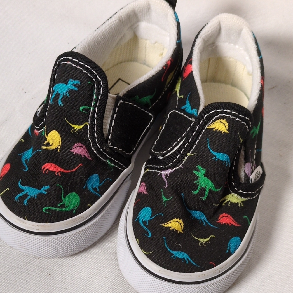 Vans Slip-On Shoes  Dinosaur Print Toddler Size 5